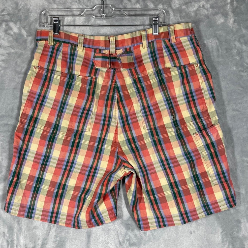 Vintage Polo Ralph Lauren Plaid Shorts Mens Metal Button Fly Cinch Back USA 34 - Picture 5 of 11